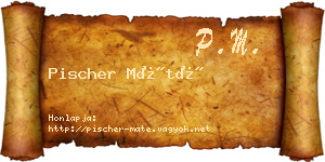 Pischer Máté névjegykártya
