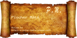 Pischer Máté névjegykártya